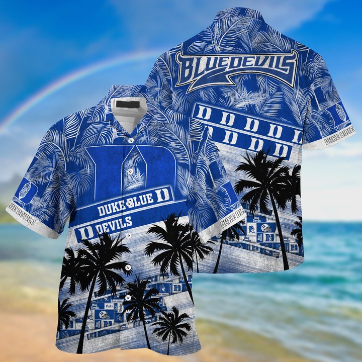 Duke Blue Pattern Duke Blue Devils NCAA Palm Tree Pattern Hawaii Shirt For Sports Fans ...