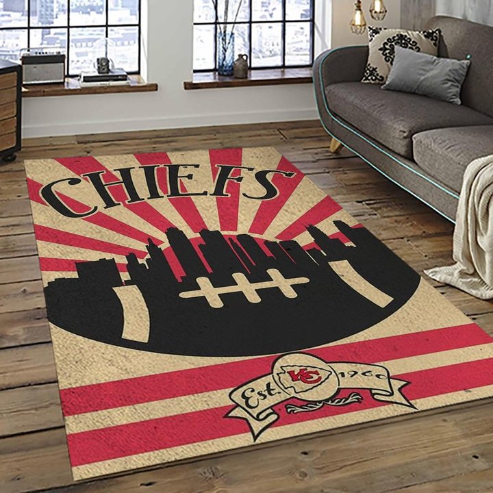 NFL Kansas City Chiefs Football Team Logo Sport Carpet Rectangle Area ...