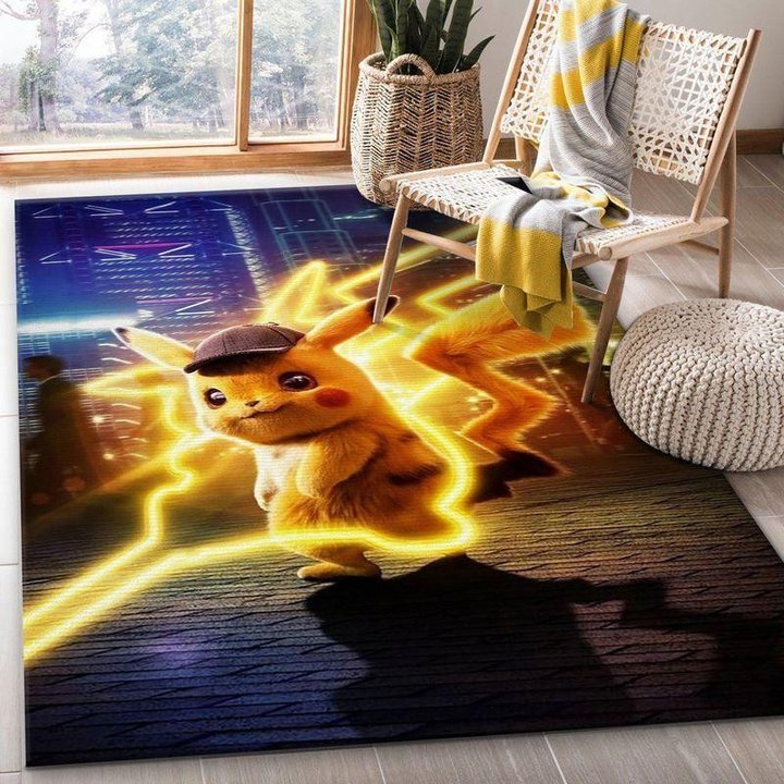 Pikachu Rectangle Rug Pikachu Pokemon Anime 3 Area Rug Living Room And Bed Room Rug Rug ...
