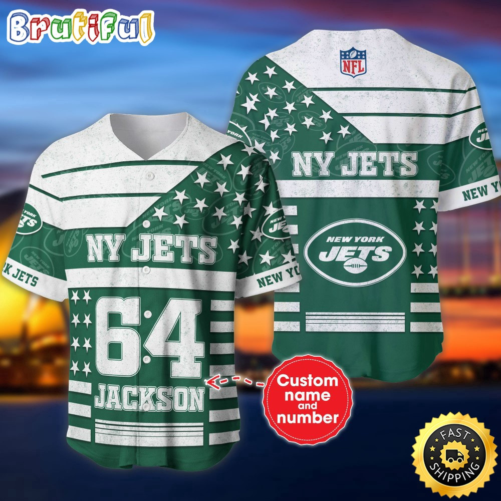 Jets Nfl Dynamic Design Personalized NFL New York Jets Baseball Jersey Dynamic Team Shirts ...