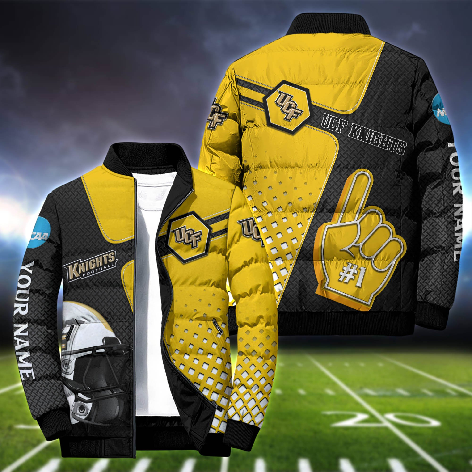 52667 UCF Knights Puffer Jacket Personalized Your Name, Sport Team Puffer ...