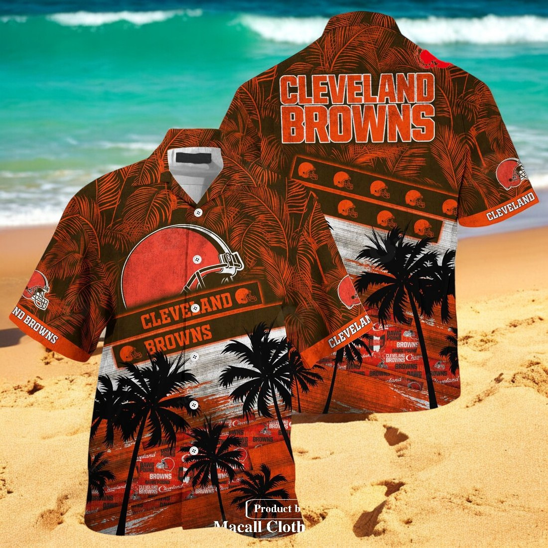 Cleveland Browns NFL Palm Tree Pattern For Sports Fans Unisex Hawaiian ...