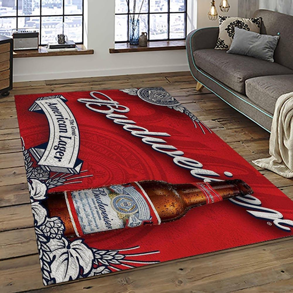 Custom Beer Rug Budweiser American Style Beer Retangle Carpet Area Rug Home Decor Gift ...