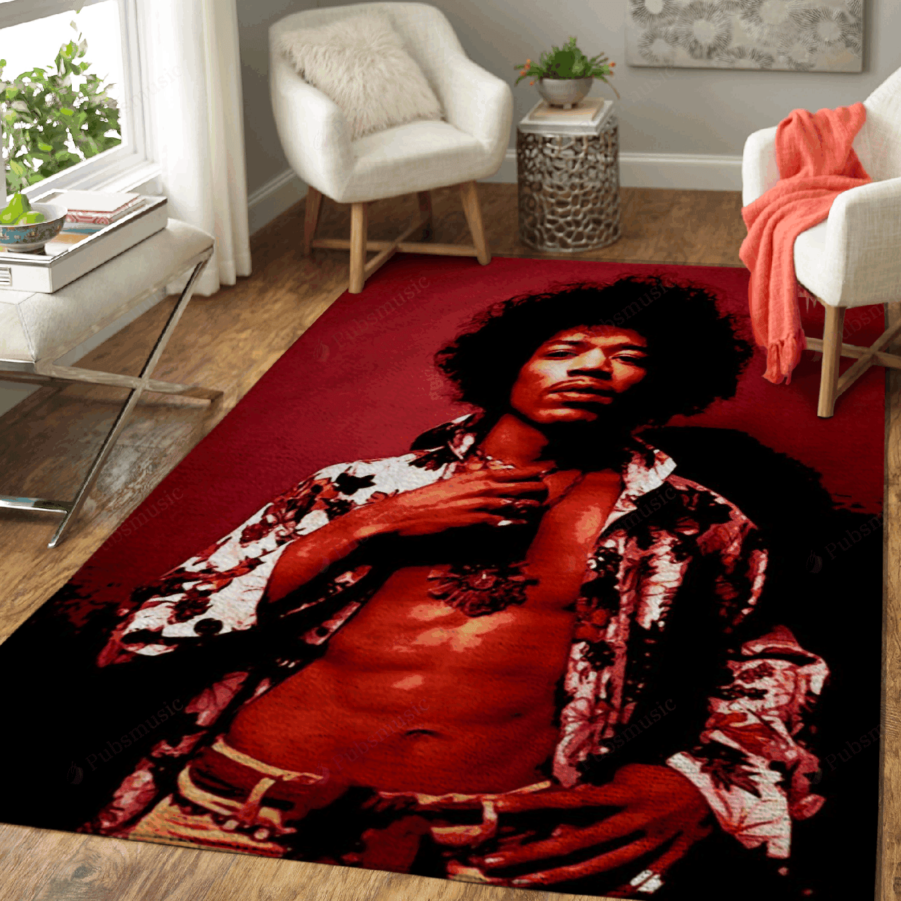 Jimi Hendrix Style Music Legend Art For Fans Area Rug Living Room ...
