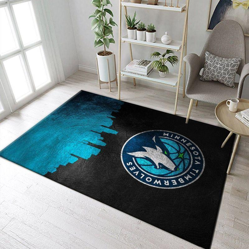 Nba Area Rugs Minnesota Timberwolves Nba 1 Area Rug Living Room Bedroom Rug Regtangle ...