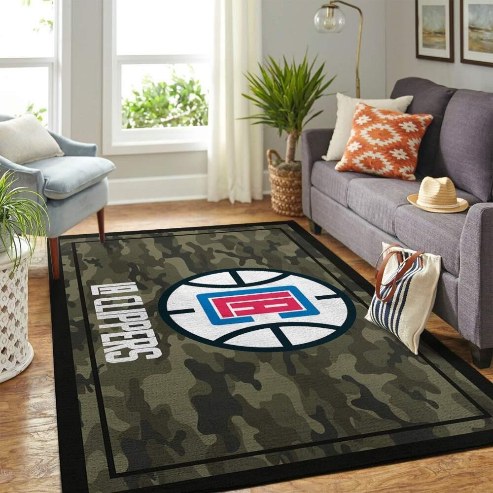 Nba Area Rugs La Clippers Nba Area Rugs Camo Style Living Room Carpet Regtangle ...