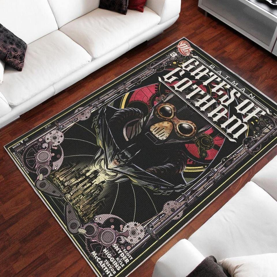 Dc Rug Batman Area Rugs Gates Of Gotham Dc Movies Bedroom Living Room Carpet ...