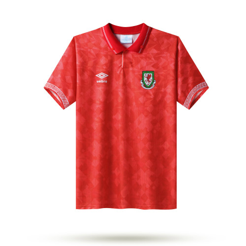 Wales 1990-92 Men Home Retro Jersey - Red
