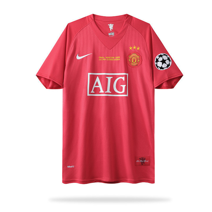 Manchester United 2008 Euro Final 3-Stars Men Home Retro Jersey - Red