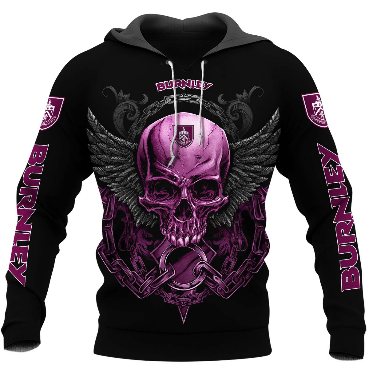 Burnley F.C EPL Reaper Wings Skull Design