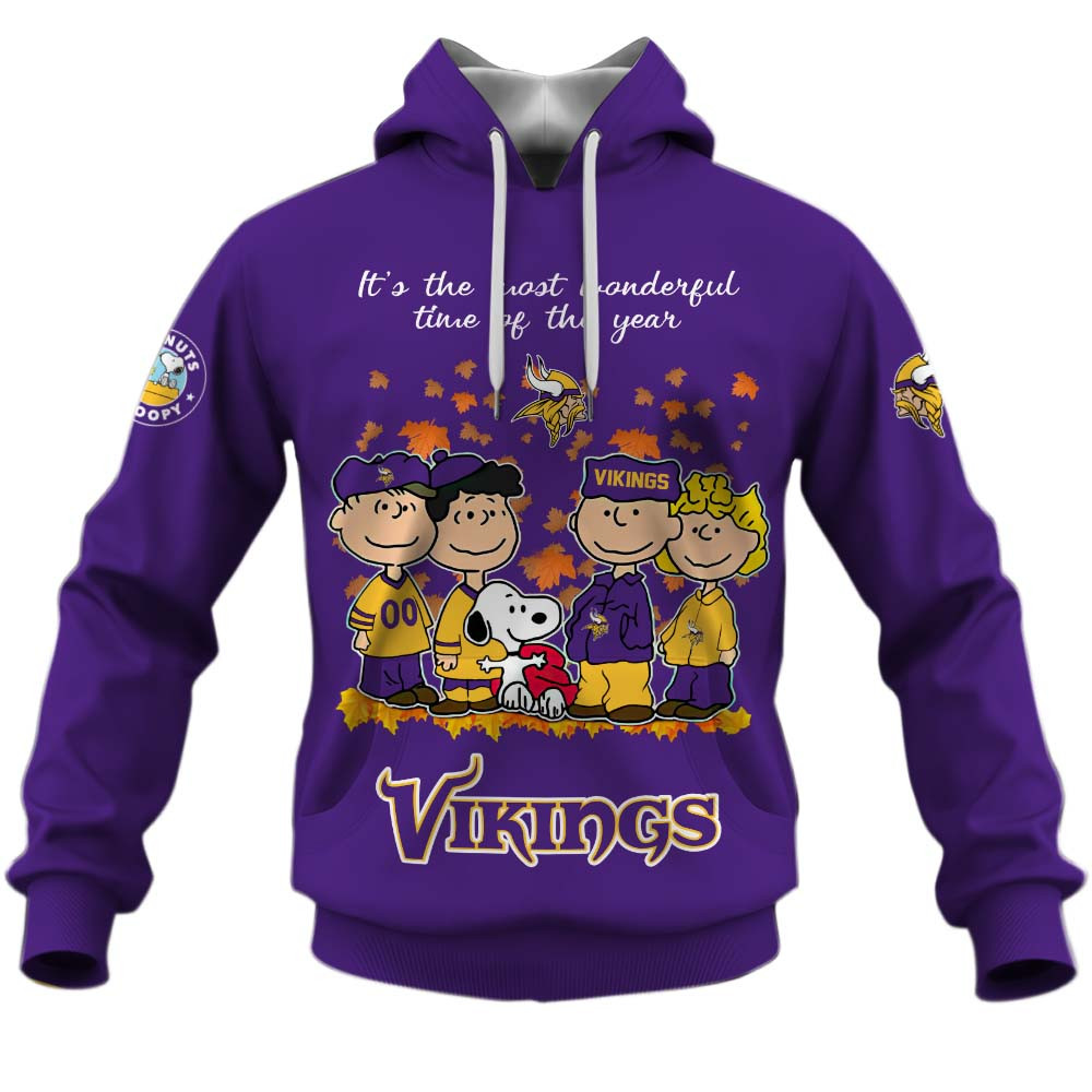 Minnesota Vikings Welcome the season with Snoopy Design Hoodie