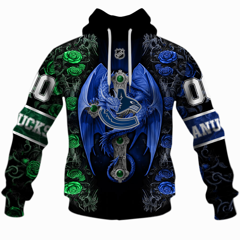 NHL Vancouver Canucks Rose Dragon Shirts