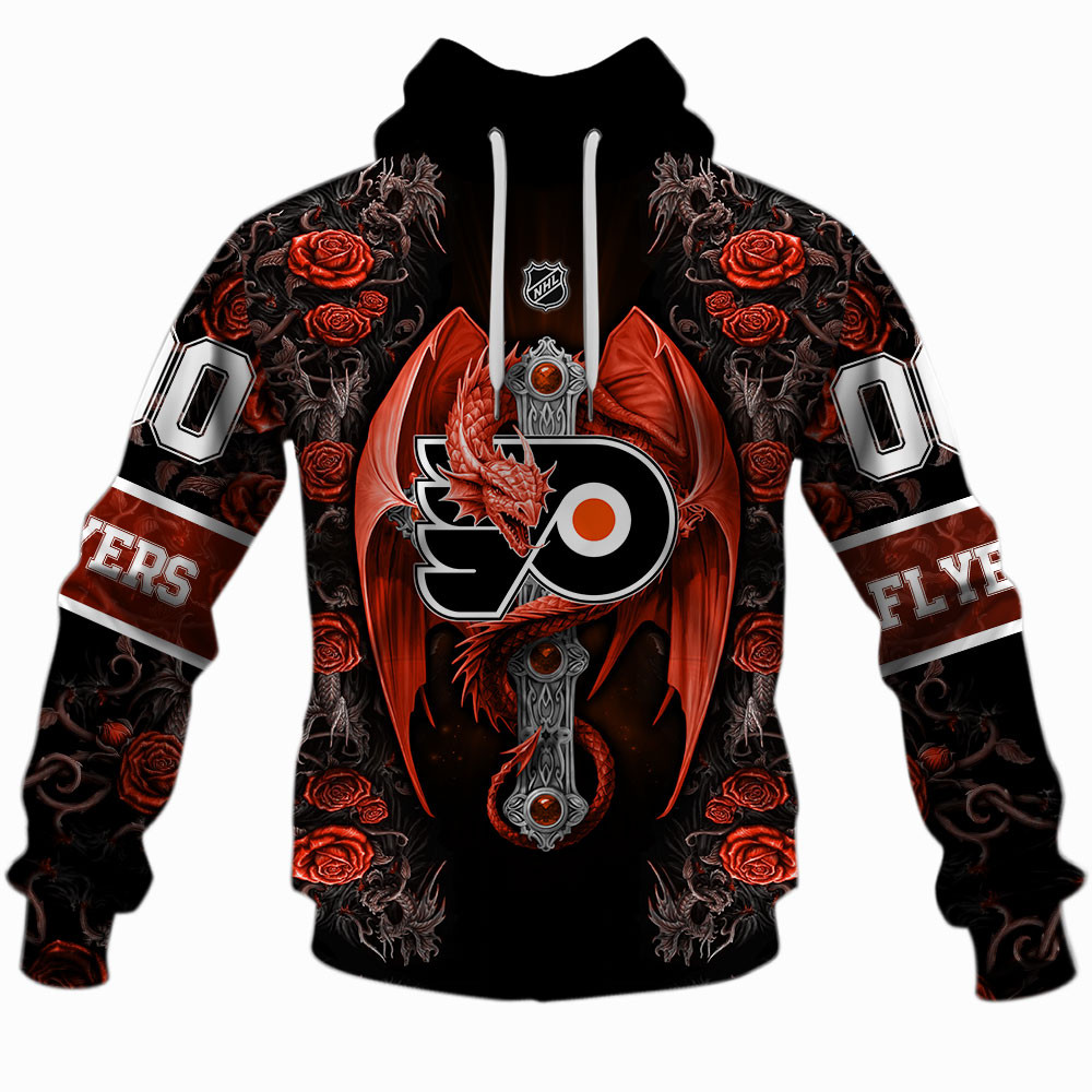 NHL Philadelphia Flyers Rose Dragon Shirts