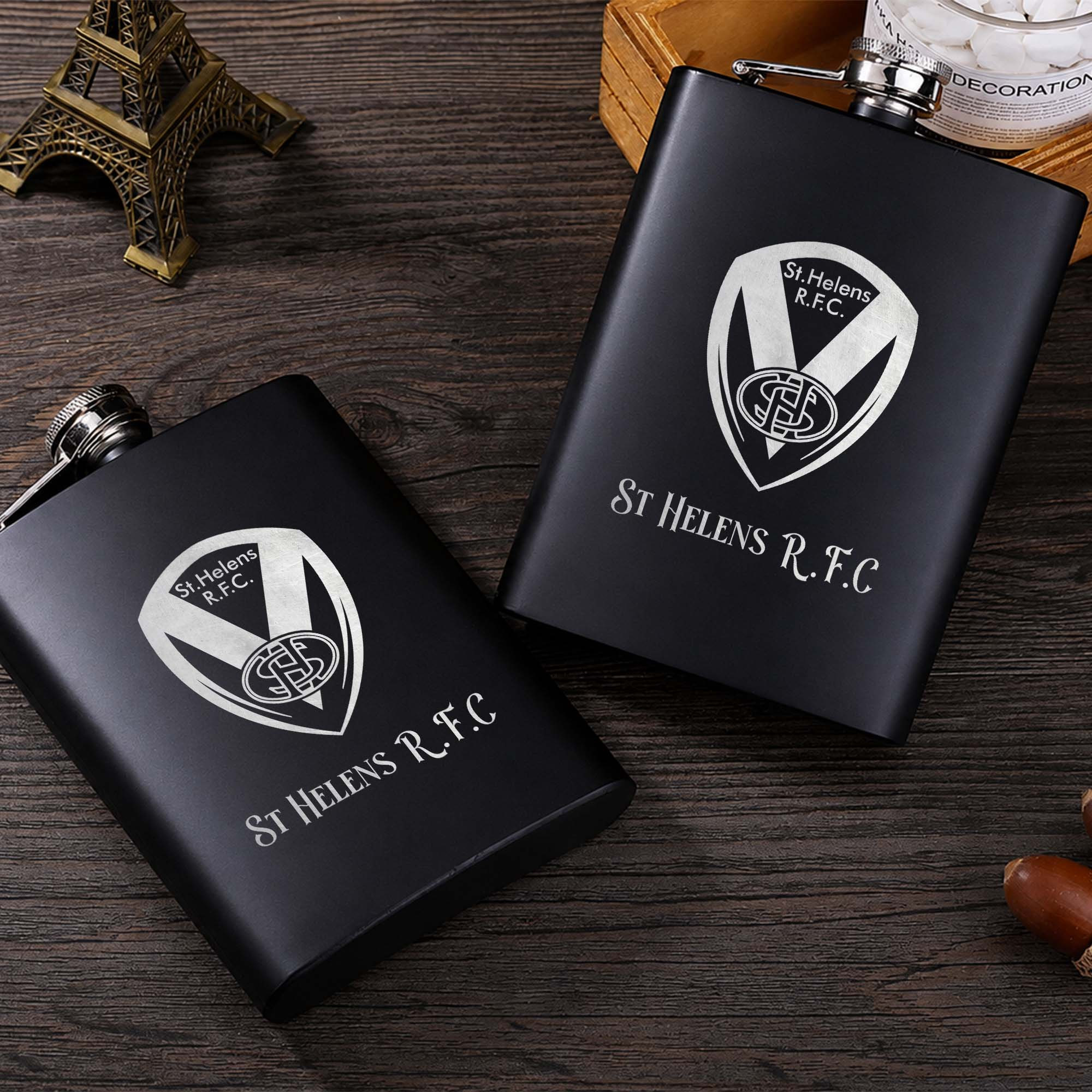 St Helens R.F.C Hip flask V1 8OZ - 237ml