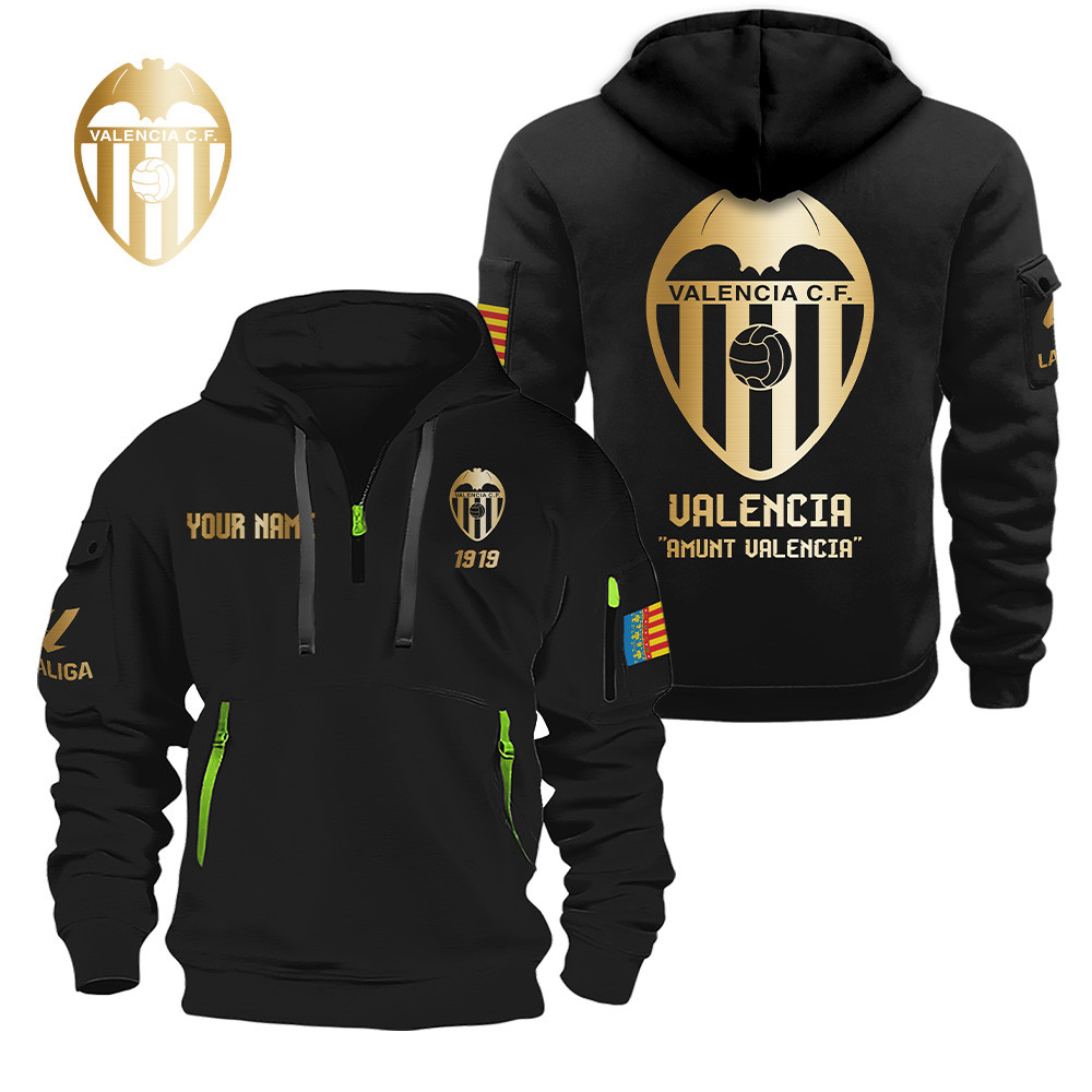 Valencia CF Gold Logo Quarter Zip Hoodie