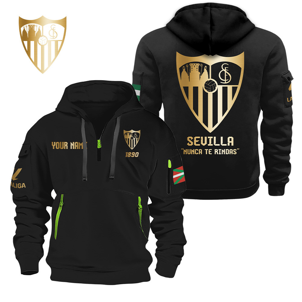 Sevilla Gold Logo Quarter Zip Hoodie