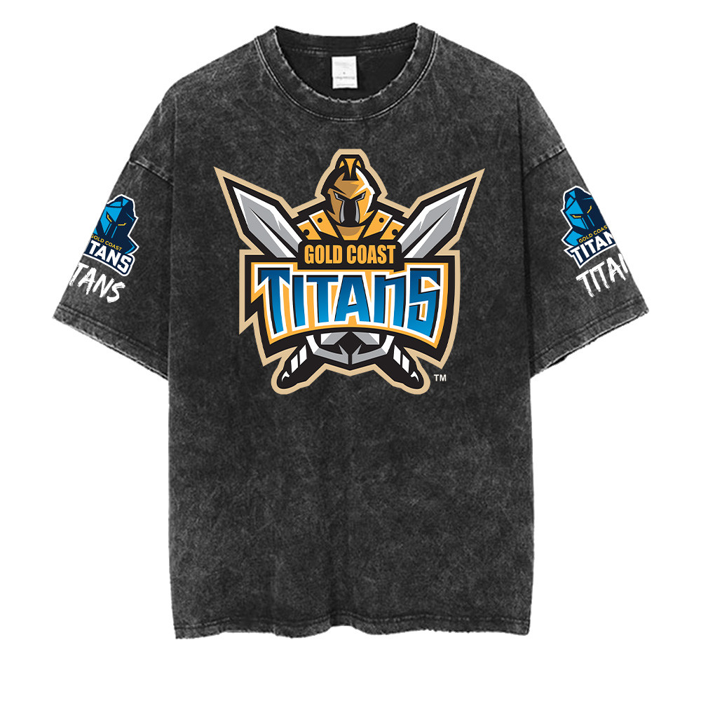 Gold Coast Titans NRL Washed Retro Logo Shirts