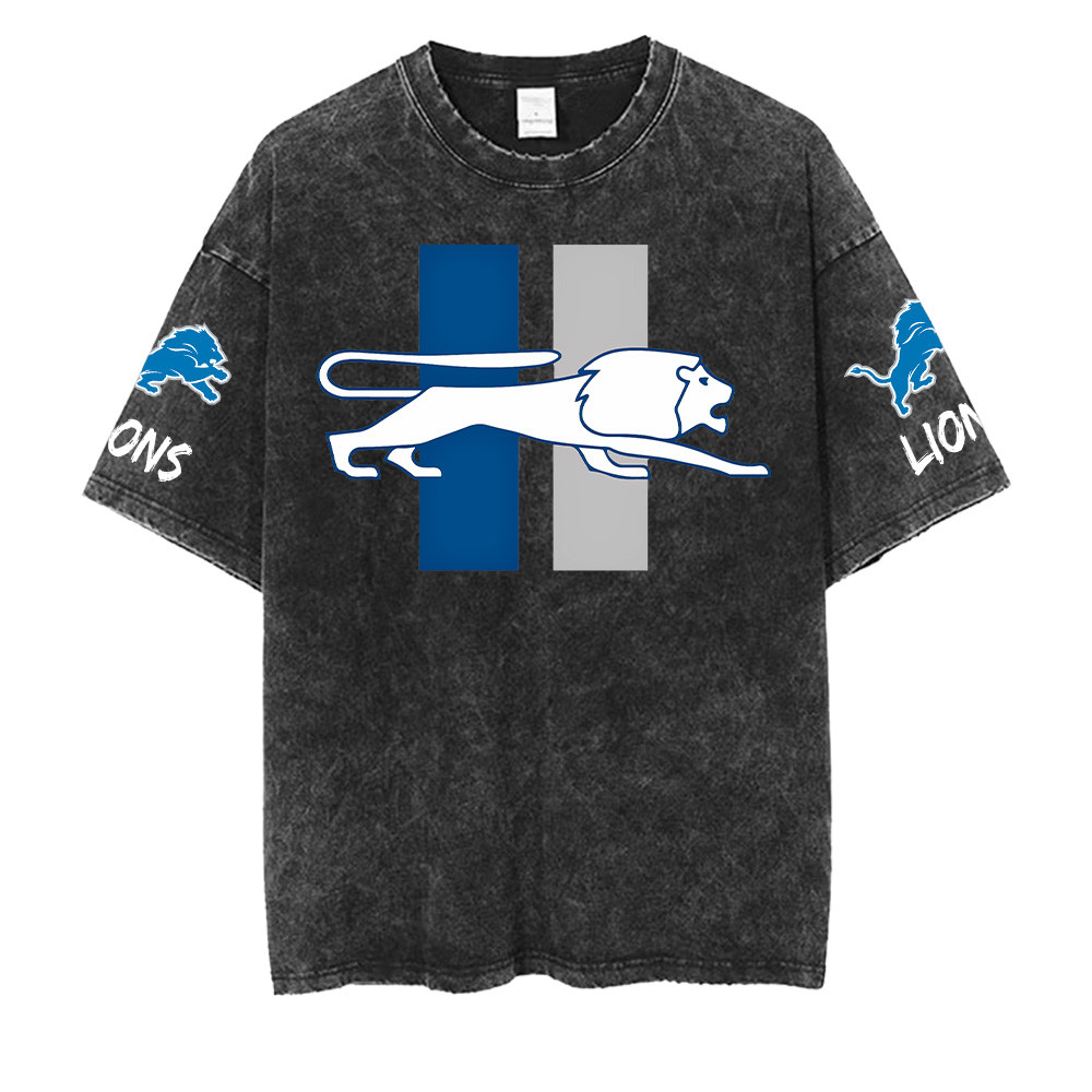Detroit Lions NFL Washed Retro Logo Shirts
