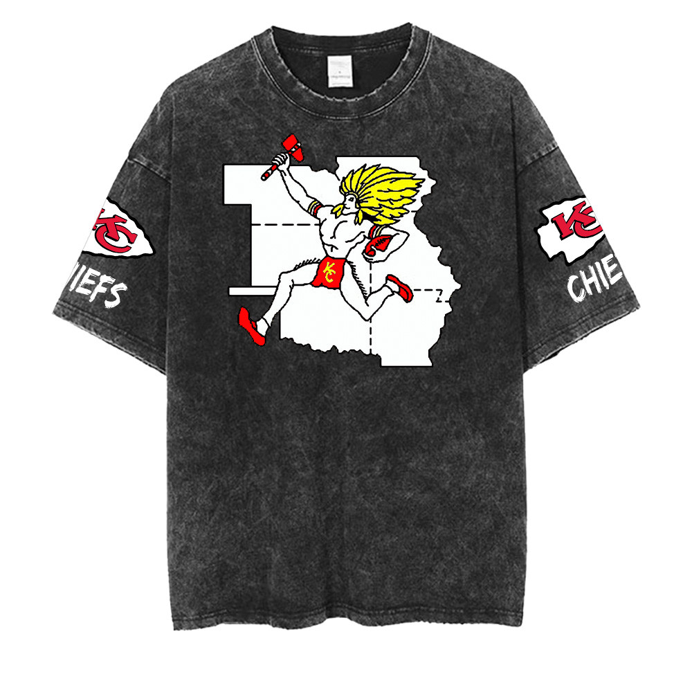 Kansas City Chiefs NFL Washed Retro Logo Shirts