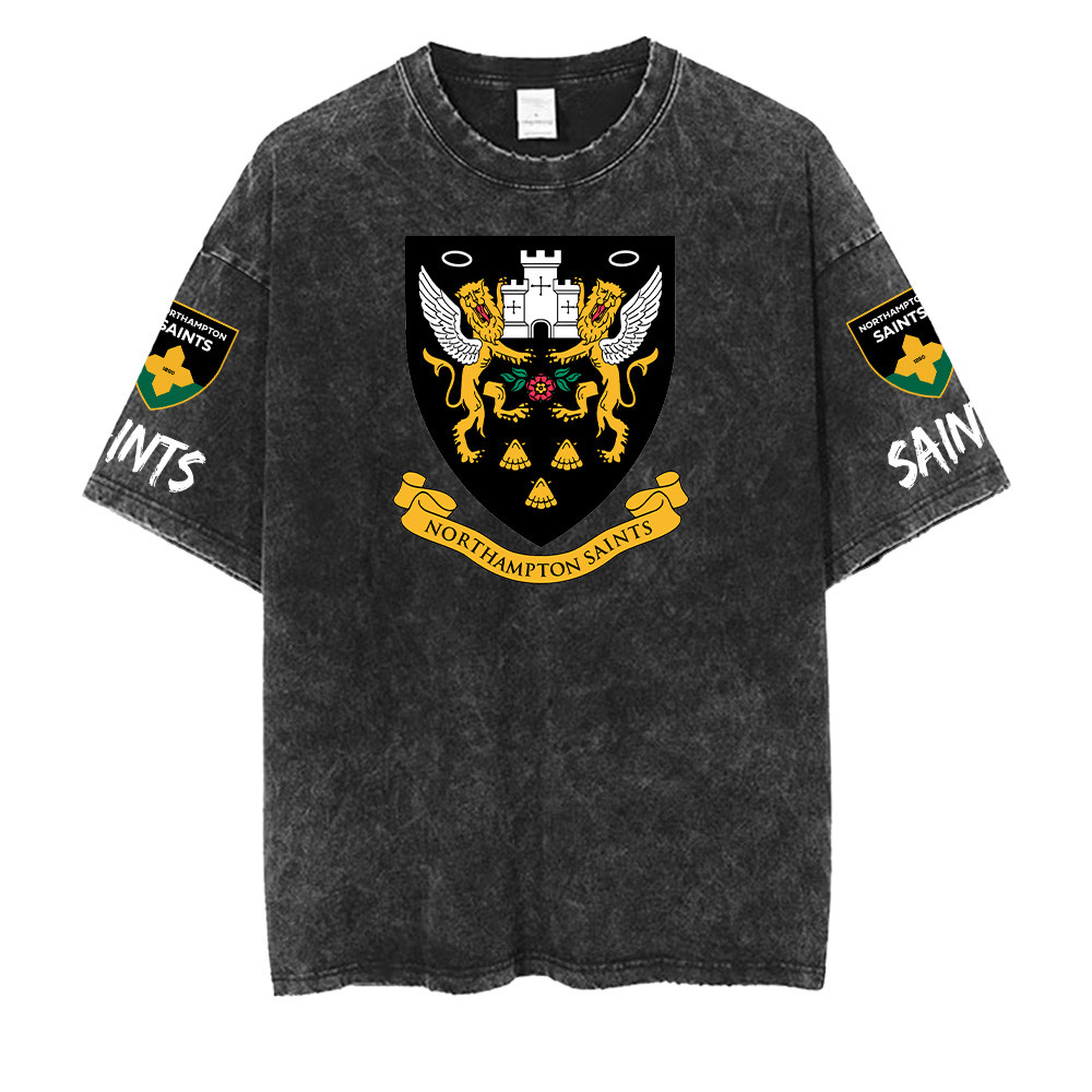 Northampton Saints PRL Washed Retro Logo Shirt