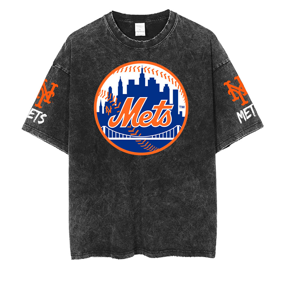 New York Mets MLB Washed Retro Logo Shirt