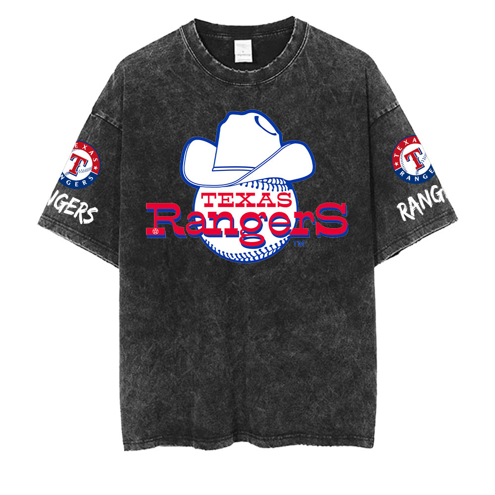 Texas Rangers MLB Washed Retro Logo Shirt