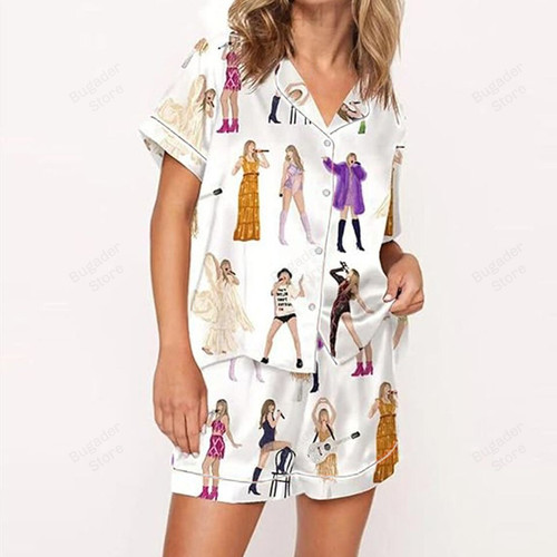 Taylor Pajamas Women Shirt and Shorts Set Short Sleeve Pajamas Set