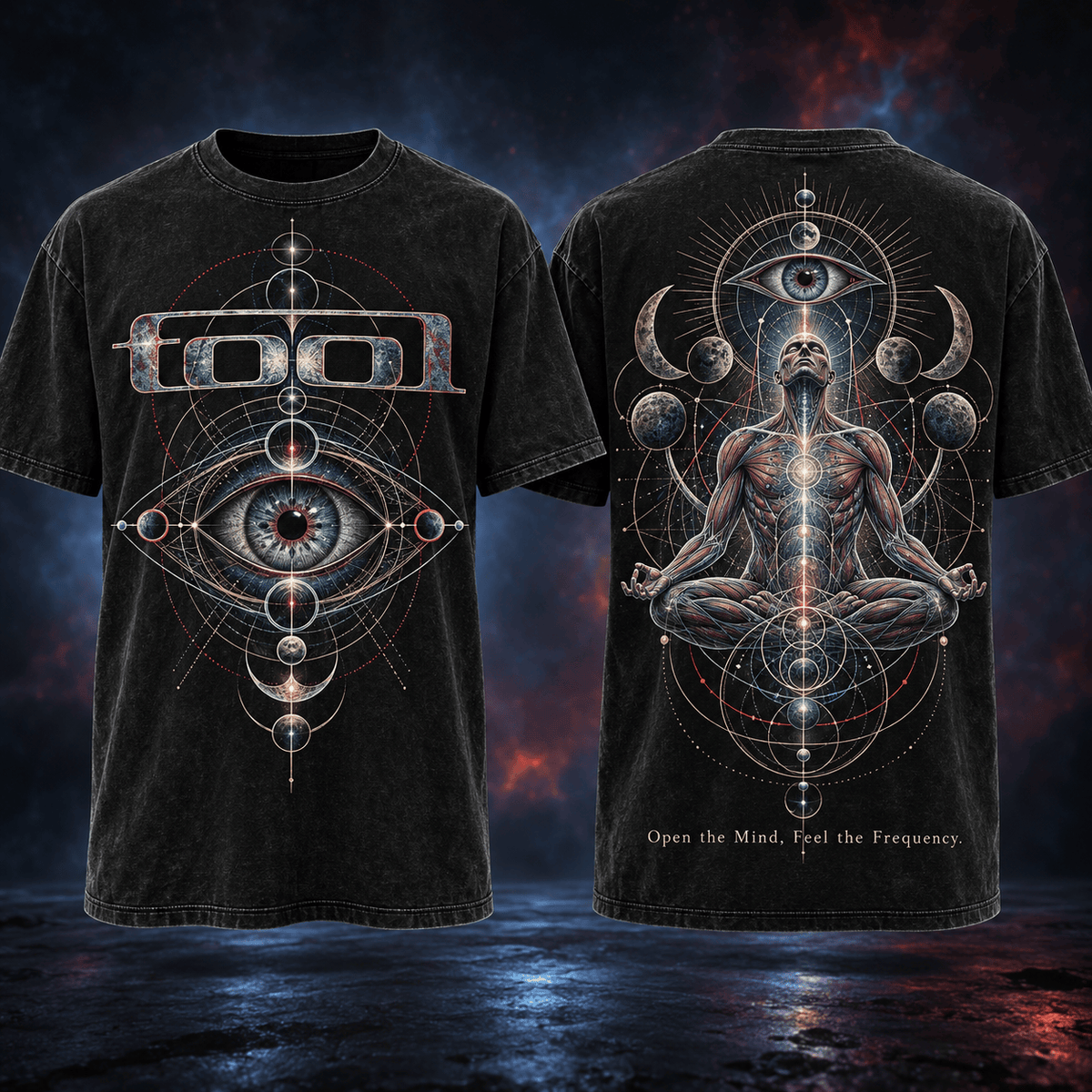Tool Cosmic Eye And Meditating Figure 3D Shirt For Fans Feeling The Frequency NDN Flat Shirt Mockup