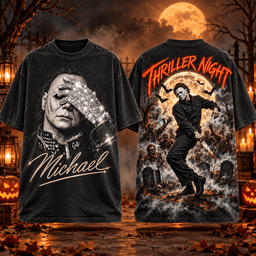 Michael Jackson Glitter Glove And Thriller Night 3D Shirt For Fans Of Moonlit Dance Moves NDN Flat Shirt Mockup
