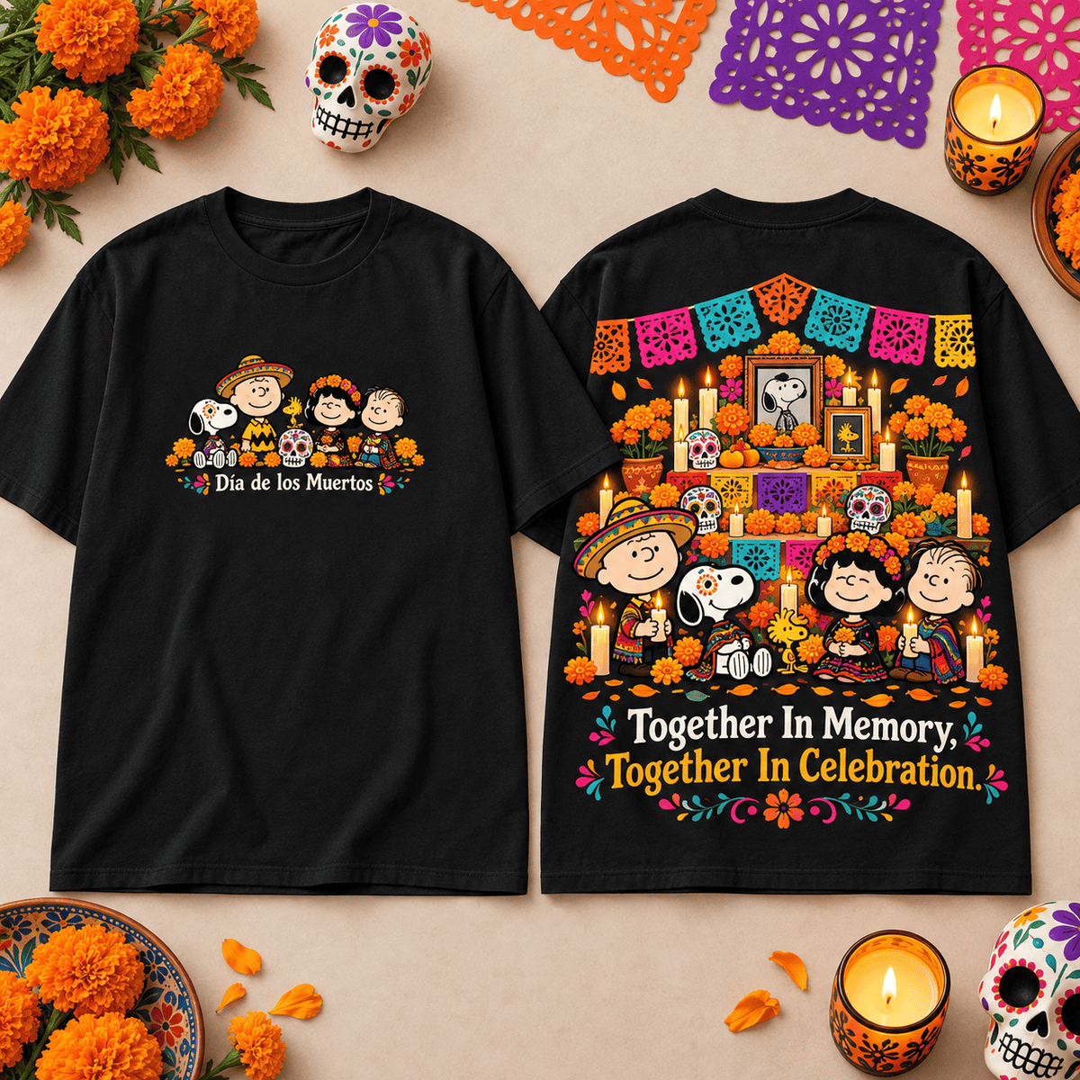 Peanuts Cherished Memories 3D Shirt for Fans Keeping Friendship and Love Close Forever NDN Flat Shirt Mockup