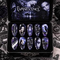 Evanescence Moonlit Gothic Portrait Press-On Nail Set for Alternative Rock Fans NDN Press On Nail Product Image