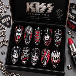 KISS Loud and Proud Glam Rock Press-On Nail Set for Glam Rock Fans NDN Press On Nail Product Image