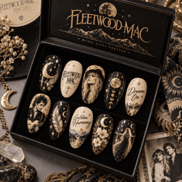 Fleetwood Mac Celestial Sepia Portrait Press-On Nail Set for Classic Rock Fans NDN Press On Nail Product Image