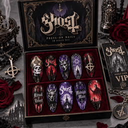 Ghost Papa Emeritus Gothic Symbols Press-On Nail Set for Metal Fans NDN Press On Nail Product Image