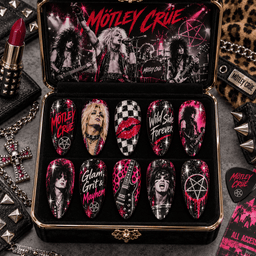 Mötley Crüe Dr Feelgood Glam Metal Press-On Nail Set for Glam Metal Fans NDN Press On Nail Product Image
