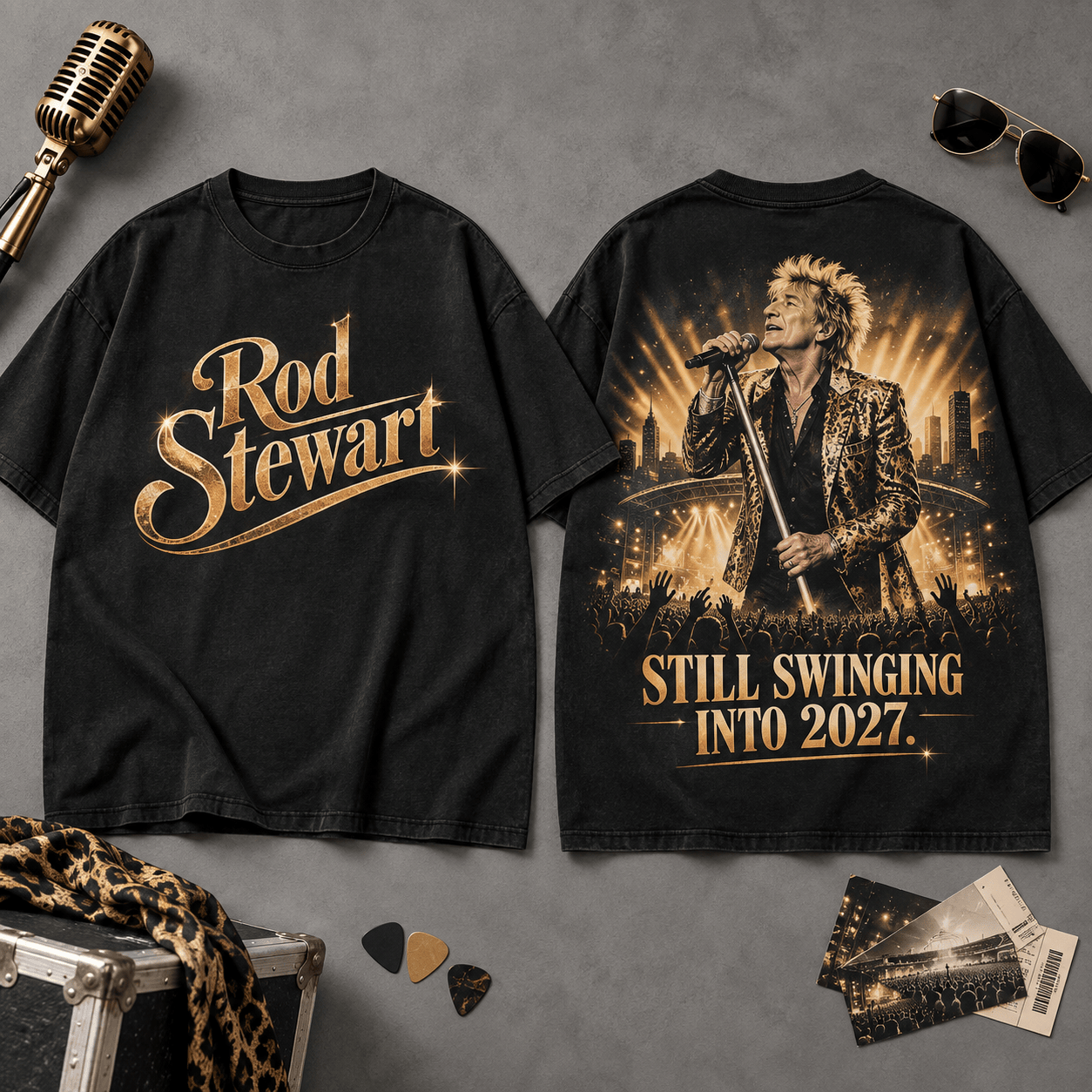 Rod Stewart Still Swinging Into 2027 3D Shirt for Fans Who Keep Rock Alive NDN Flat Shirt Mockup