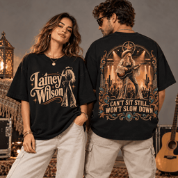 Lainey Wilson Can't Sit Still 3D Shirt for Country Fans Who Won't Slow Down NDN Worn Shirt Mockup