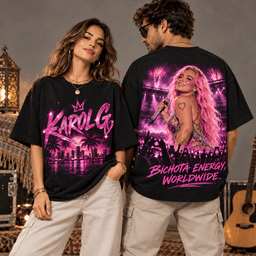 Karol G Bichota Energy Worldwide 3D Shirt for Fans Who Own the Night NDN Worn Shirt Mockup