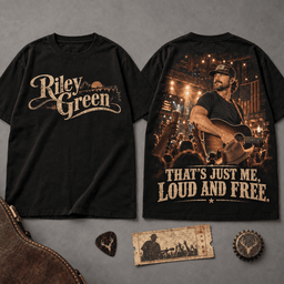 Riley Green That's Just Me 3D Shirt for Fans Who Stay Loud and Free NDN Flat Shirt Mockup