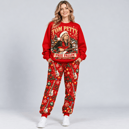 Tom Petty Free Fallin for Christmas Portrait Sweater Jogger Set for Rock Fans NDN Worn