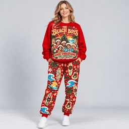 The Beach Boys Good Vibrations Christmas Surf Sweater Jogger Set for Sunny Holidays NDN Worn