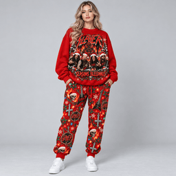 Slayer Seasons Bleeding Portrait Sweater Jogger Set for Thrash Metal Holiday Fans NDN Worn