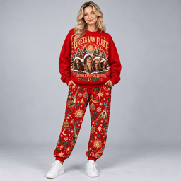 Greta Van Fleet Vintage Christmas Revival Portrait Sweater Jogger Set for Rock Fans NDN Worn