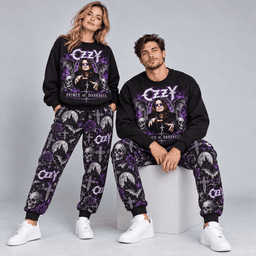 Premium Ozzy Prince of Darkness Graphic Sweater and Jogger Pants Set for Fans NDN Worn Set Mockup