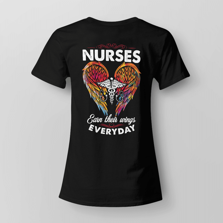 Nurse-themed T-Shirt | Medical Caduceus and Wings Graphic