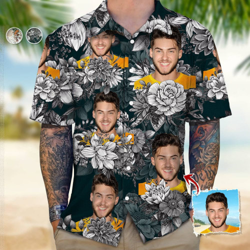 Upload Photo Black White Hawaiian Shirt, N369 888395