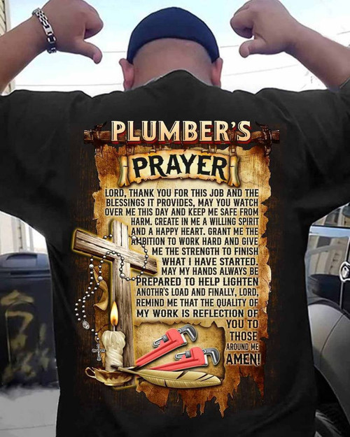 Awesome Plumber's Prayer- T-shirt-#M130624PRAY21BPLUMZ6