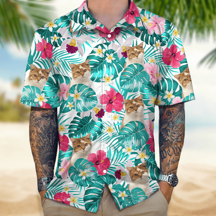 Custom Photo Tropical Style Cat Hawaii Shirt TH10 N304 889467