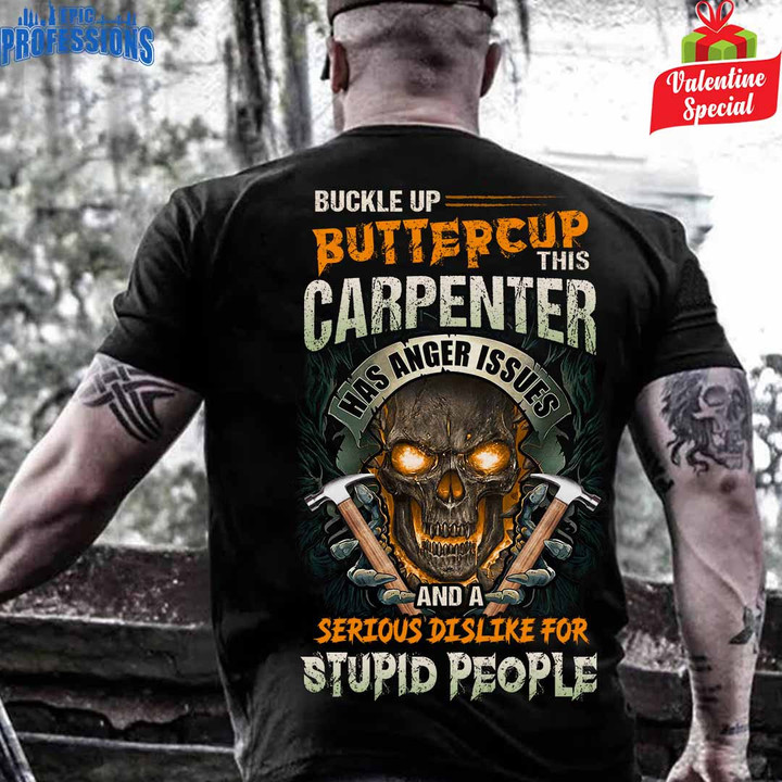 Express Your Carpenter Pride with our Skull and Hammer T-Shirt #100223BUCUT5BCARPZ6