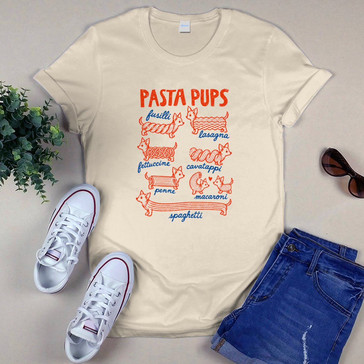 Pasta Pups Funny Chihuahua T-Shirt &ndash; Italian foodie gift for Chihuahua lovers